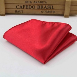 Boys Red Satin Pocket Square Handkerchief